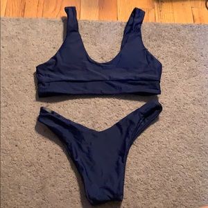 Navy blue super cheeky bikini